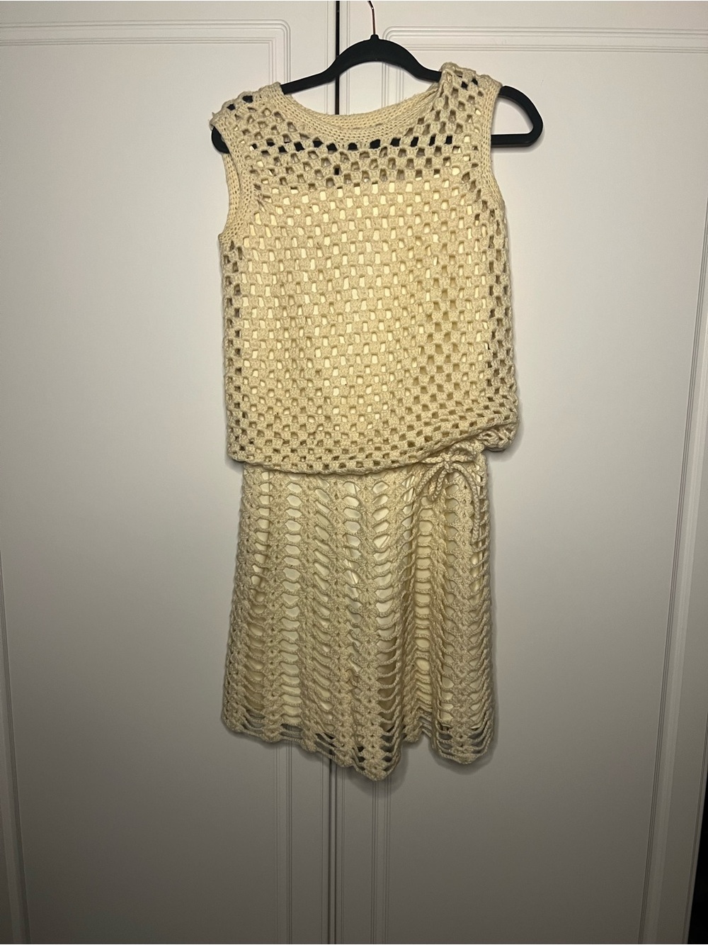 Handmade Vintage Crochet Drop Waist Cottagecore Dress - Picture 8 of 16